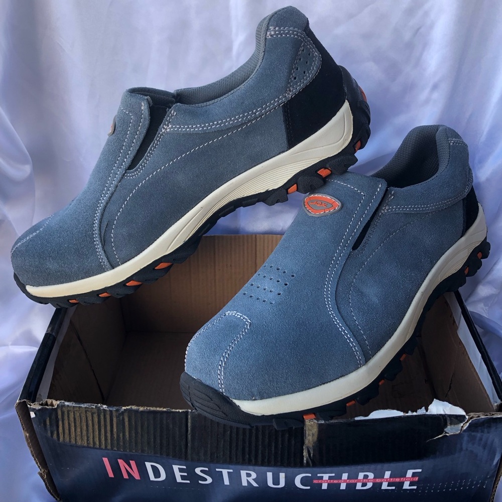 Indestructible AOX NEW Blue/Gray Slip-On Men’s Boot.Steel Toe Safety Sneakers.